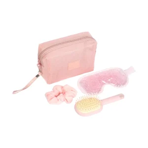Juego de belleza Khobi con cosmetiquera, cepillo, máscara de ojos con gel y liga para cabello, set completo de cuidado personal