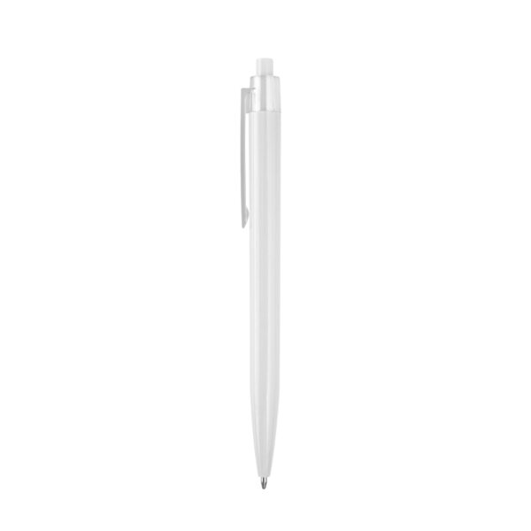 Bolígrafo CRAY retráctil de plástico ABS con cuerpo brillante y clip transparente para personalización con logo empresarial, imagen 1