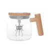 Taza mezcladora TROMBA de vidrio de borosilicato con tapa ABS y botón de silicona, capacidad 400 ml, presentada en caja Kraft, imagen 3