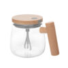 Taza mezcladora TROMBA de vidrio de borosilicato con tapa ABS y botón de silicona, capacidad 400 ml, presentada en caja Kraft, imagen 4