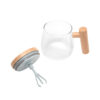 Taza mezcladora TROMBA de vidrio de borosilicato con tapa ABS y botón de silicona, capacidad 400 ml, presentada en caja Kraft, imagen 5
