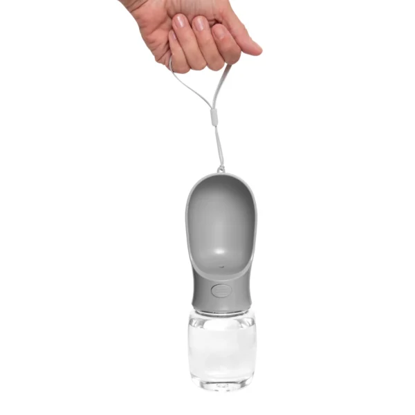 Botella Bebedero PUG de plástico ABS con recipiente bebedero integrado y correa de poliéster, capacidad 350 ml