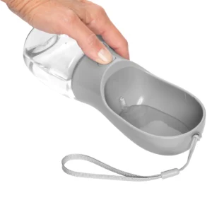 Botella Bebedero PUG de plástico ABS con recipiente bebedero integrado y correa de poliéster, capacidad 350 ml