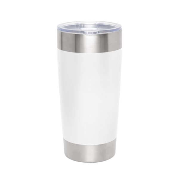 Mug térmico VETRO de doble pared en acero inoxidable 650 ml con acabado mate y tapa transparente