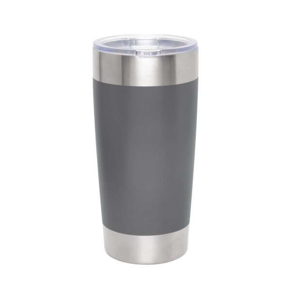 Mug térmico VETRO de doble pared en acero inoxidable 650 ml con acabado mate y tapa transparente