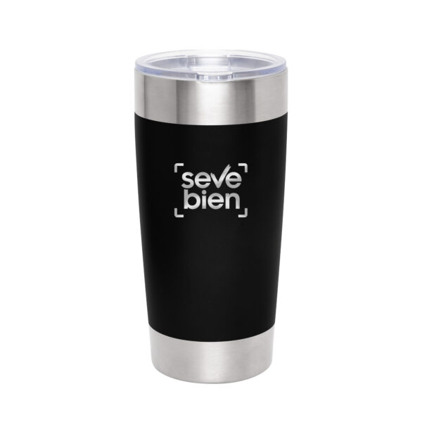 Mug térmico VETRO de doble pared en acero inoxidable 650 ml con acabado mate y tapa transparente