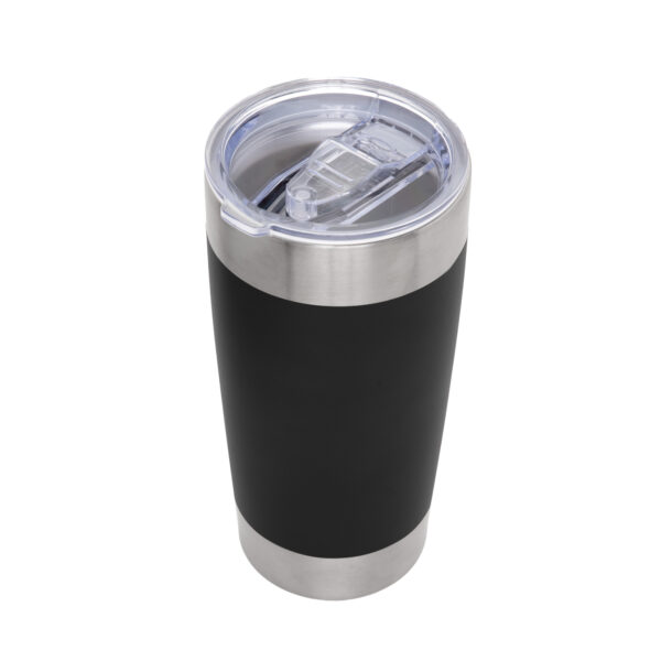 Mug térmico VETRO de doble pared en acero inoxidable 650 ml con acabado mate y tapa transparente