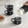 Termo TRITER set de termo y tres tazas de acero inoxidable con acabado mate y caja Kraft