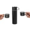 Termo TRITER set de termo y tres tazas de acero inoxidable con acabado mate y caja Kraft