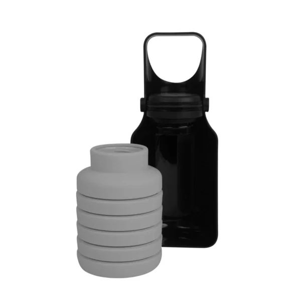 Bebedero Portatil Toby de silicón y plástico con cilindro plegable, bebedero integrado, tapa de rosca y asa de tra — vista 04