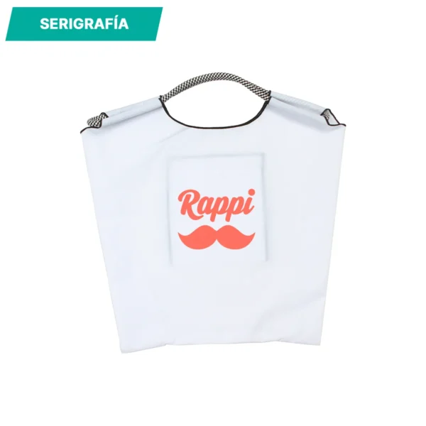 Bolsa Attapeu de nylon 34x39x4 cm con área de impresión de 15x15 cm para logotipo corporativo — vista 07