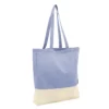 Bolsa de algodón reciclado MOLA con fuelle, asas cosidas de 70 cm y acabado bicolor natural melange para empresas — vista 01