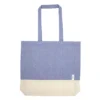 Bolsa de algodón reciclado MOLA con fuelle, asas cosidas de 70 cm y acabado bicolor natural melange para empresas — vista 04