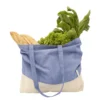 Bolsa de algodón reciclado MOLA con fuelle, asas cosidas de 70 cm y acabado bicolor natural melange para empresas — vista 07