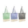 Bolsa de algodón reciclado MOLA con fuelle, asas cosidas de 70 cm y acabado bicolor natural melange para empresas — vista 10