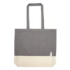 Bolsa de algodón reciclado MOLA con fuelle, asas cosidas de 70 cm y acabado bicolor natural melange para empresas — vista 10