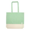 Bolsa de algodón reciclado MOLA con fuelle, asas cosidas de 70 cm y acabado bicolor natural melange para empresas — vista 10