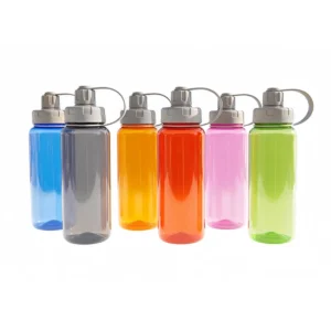 Cilindro para agua Tropical de PET con capacidad de 1 litro, tapa de rosca y correa, listo para personalizar con l — vista 01