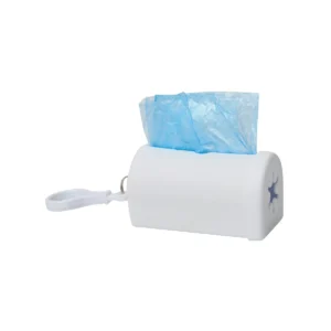 Dispensador de bolsas DOGO en polipropileno mate con mosquetón plástico integrado para correa de mascota — vista 01