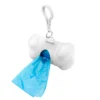 Dispensador de bolsas POODLE en forma de hueso de polipropileno con mosquetón plástico incluido, para personalizar con logotipo color Azul, imagen 5