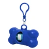Dispensador de bolsas POODLE en forma de hueso de polipropileno con mosquetón plástico incluido, para personalizar con logotipo color Blanco, imagen 1