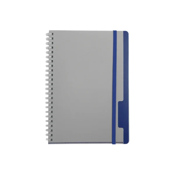 Libreta Tala con cubierta de polipropileno mate, espiral blanda, banda elástica y folder integrado, formato A5 — vista 07