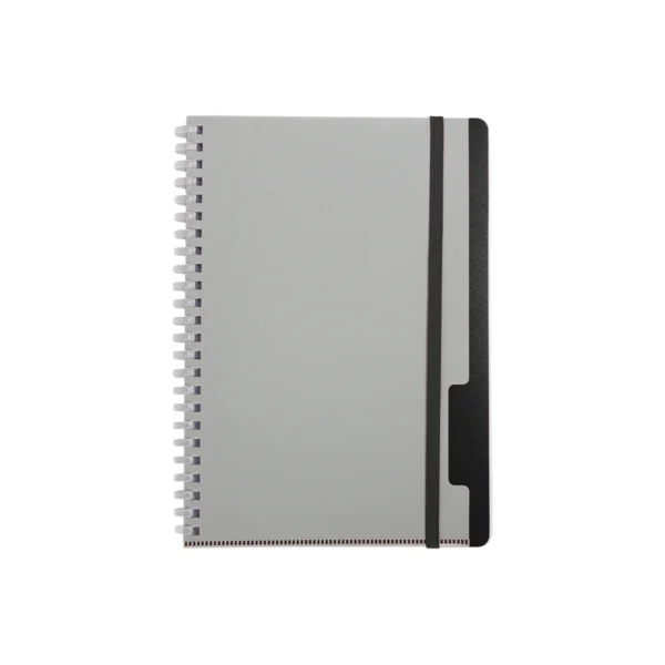 Libreta Tala con cubierta de polipropileno mate, espiral blanda, banda elástica y folder integrado, formato A5 — vista 09