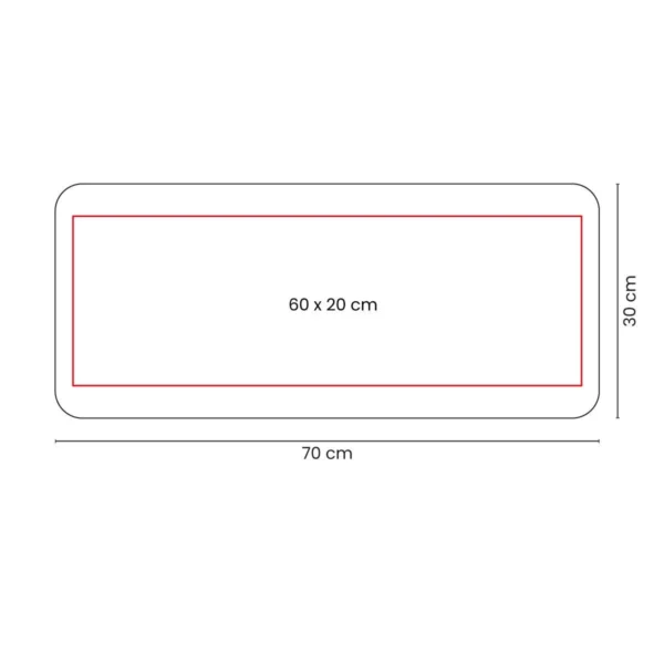 Mouse Pad de Escritorio Yir N de 70x30 cm con superficie de poliéster y base antiderrapante, personalizado con log — vista 06