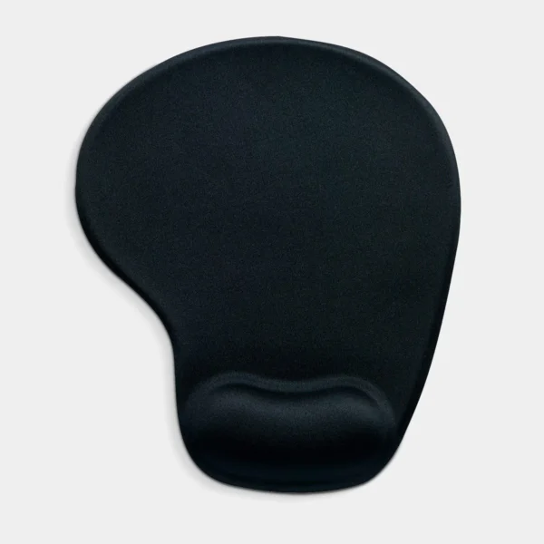 Mouse Pad Loen de 18x21 cm con cojín de gel para muñeca y base antiderrapante, superficie textil en color negro — vista 01