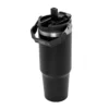 Mug térmico RODAS de doble pared sellado al vacío, 880 ml, acabado powder coat mate con asa metálica y tapa 2 en 1