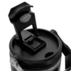 Mug térmico RODAS de doble pared sellado al vacío, 880 ml, acabado powder coat mate con asa metálica y tapa 2 en 1