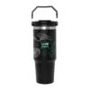 Mug térmico RODAS de doble pared sellado al vacío, 880 ml, acabado powder coat mate con asa metálica y tapa 2 en 1 color Negro, imagen 2