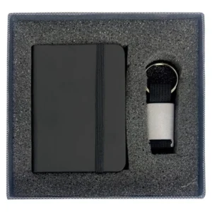 Set Arizona libreta PU con llavero metálico para regalo ejecutivo personalizado con logo empresarial — vista 01
