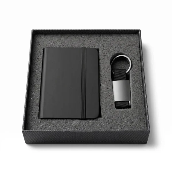 Set Arizona libreta PU con llavero metálico para regalo ejecutivo personalizado con logo empresarial — vista 04
