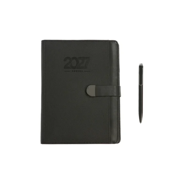 Set de Agenda Premium Bati con bolígrafo y caja de regalo personalizados con logotipo corporativo — vista 09
