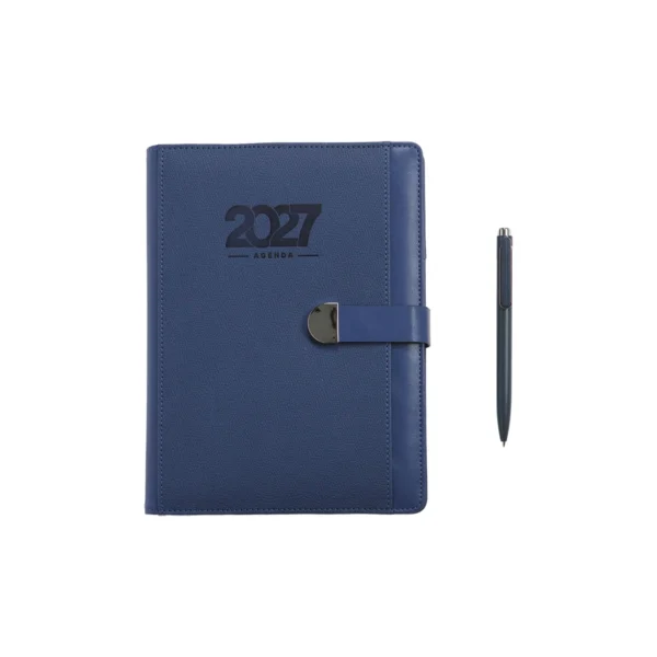 Set de Agenda Premium Bati con bolígrafo y caja de regalo personalizados con logotipo corporativo — vista 10