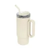 Termo Brynt de doble pared de acero inoxidable con popote metálico, asa y base antiderrapante, personalizado con l — vista 04