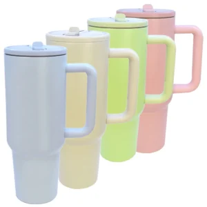 Termo Flox de acero inoxidable con capacidad de 1.17 litros, tapa de rosca con popote plegable y asa ergonómica — vista 01