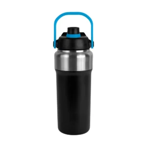 Termo Pulse de acero inoxidable 40 oz con tapa de rosca, popote integrado y asa superior, listo para personalizar — vista 01